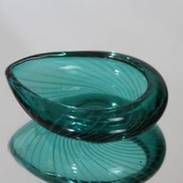 Riihimäen lasi Tohveli taide-esinei, signeerattu, suunnittelija Nanny Still, signeerattu, filigraani