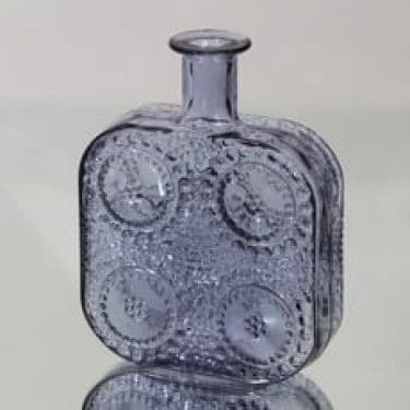 Riihimäen lasi Grapponia koristepullo, neodymi, suunnittelija Nanny Still,