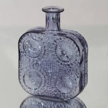 Riihimäen lasi Grapponia koristepullo, neodymi, suunnittelija Nanny Still,