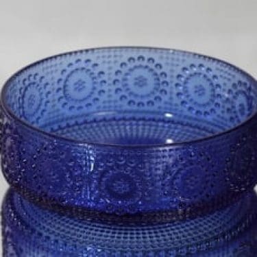 Riihimäen lasi Grapponia kulho, sininen, suunnittelija Nanny Still,