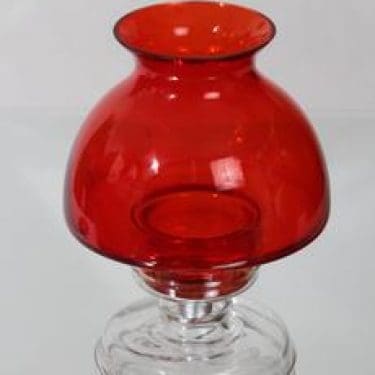 Riihimäen lasi Apollo kynttilälyhty, punainen, suunnittelija Nanny Still,