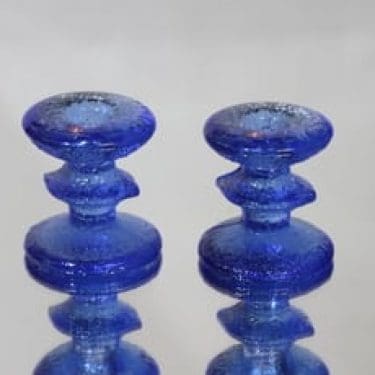 Iittala Festivo kynttilänjalat, sininen, 2 kpl, suunnittelija Timo Sarpaneva, pieni