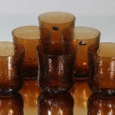 Nuutajärvi Fauna lasit, 18 cl, 6 kpl, suunnittelija Oiva Toikka, 18 cl