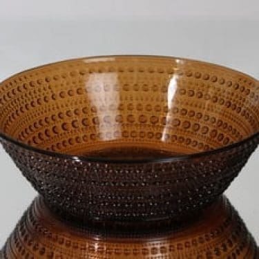 Nuutajärvi Kastehelmi kulho, ruskea, suunnittelija Oiva Toikka,