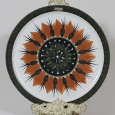 Arabia koristelautanen, käsinmaalattu, suunnittelija Gunnel Sallmen, käsinmaalattu, signeerattu