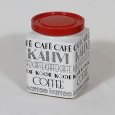 Arabia Kahvi kahvitölkki, suunnittelija Esteri Tomula, serikuva, tekstikoriste