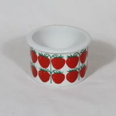 Arabia Pomona purnukka, mansikka, suunnittelija Raija Uosikkinen, mansikka, pieni, serikuva, retro