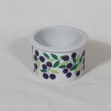 Arabia Pomona purnukka, mustikka, suunnittelija Raija Uosikkinen, mustikka, pieni, serikuva