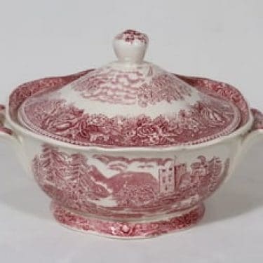 Arabia Maisema liemikulho, punainen, suunnittelija , kuparipainokoriste