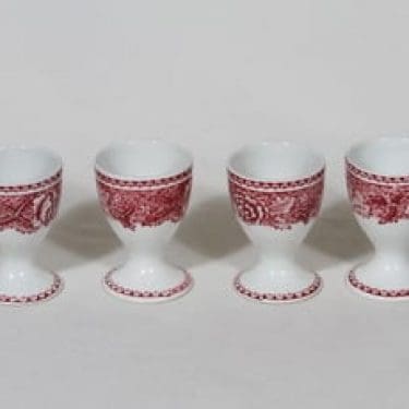 Arabia Maisema munakupit, punainen, 4 kpl, suunnittelija , kuparipainokoriste