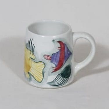 Arabia Crayfish muki, 40 cl, suunnittelija Anja Juurikkala, 40 cl, käsinmaalattu, signeerattu