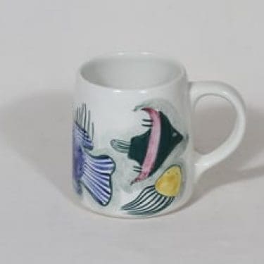 Arabia Crayfish muki, 40 cl, suunnittelija Anja Juurikkala, 40 cl, käsinmaalattu, signeerattu