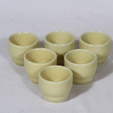 Arabia Kilta munakupit, keltainen lasite, 6 kpl, suunnittelija Kaj Franck,