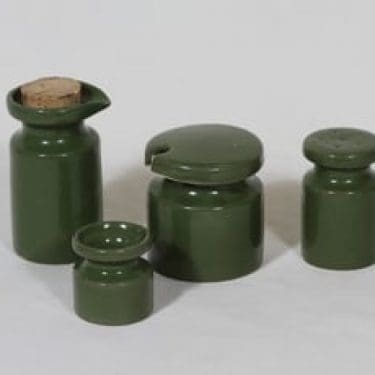 Arabia B mausteastiat, vihreä lasite, 4 kpl, suunnittelija Gunvor Olin-Grönqvist,