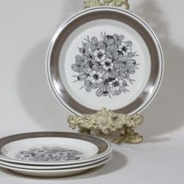 Arabia Krokus lautaset, matala, 4 kpl, suunnittelija Esteri Tomula, matala, serikuva