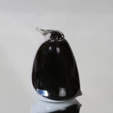 Nuutajärvi koristelintu, Pingviini / Penguin, suunnittelija Oiva Toikka, Pingviini / Penguin, signeerattu