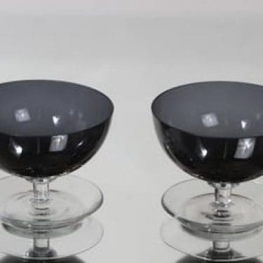 Nuutajärvi Jäätelömalja annosmaljat, siniharmaa, 2 kpl, suunnittelija Saara Hopea,