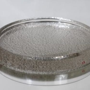 Iittala 2611 kynttilänalunen, kirkas, suunnittelija Timo Sarpaneva, massiivinen