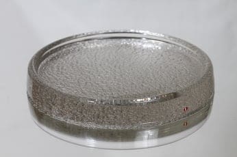 Iittala 2611 candle plate, clear, designer Timo Sarpaneva, massive