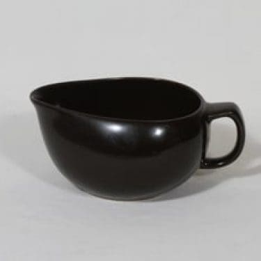 Arabia Kilta kastikekaadin, musta lasite, suunnittelija Kaj Franck,