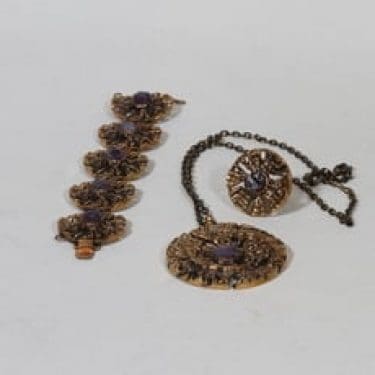 Turun hopea Auringonkehrä korut, pronssi, 3 kpl, suunnittelija Pentti Sarpaneva, pronssi