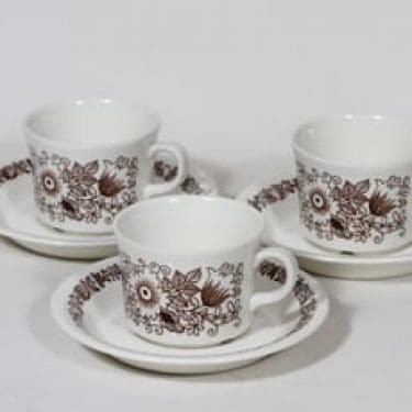 Arabia Tuula kahvikupit, 3 kpl, suunnittelija , serikuva