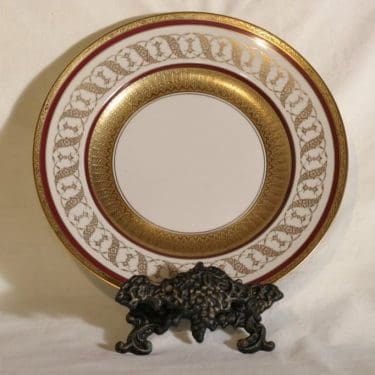 Arabia AB lautanen, suunnittelija , painokoriste, ornamentti, kullattu