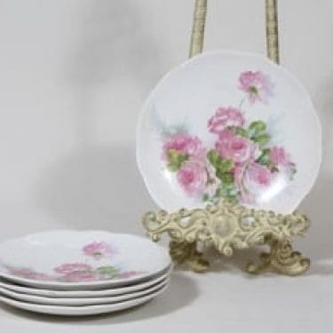 Arabia koriste 1817 lautaset, 5 kpl, suunnittelija , pieni, siirtokuva, ruusuaihe