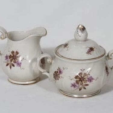 Arabia Raili sokerikko ja kermakko, suunnittelija Svea Granlund, siirtokuva