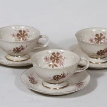 Arabia Raili kahvikupit, 3 kpl, suunnittelija Svea Granlund, siirtokuva