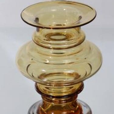 Riihimäen lasi Tornado maljakko, amber, suunnittelija Tamara Aladin,