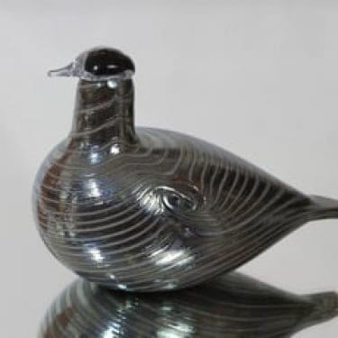 Nuutajärvi koristelintu, signeerattu, suunnittelija Oiva Toikka, signeerattu