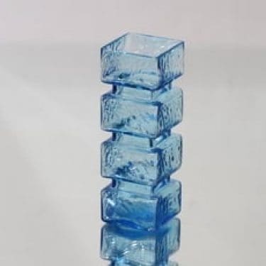 Riihimäen lasi maljakko, vaaleansininen, suunnittelija Helena Tynell, pieni