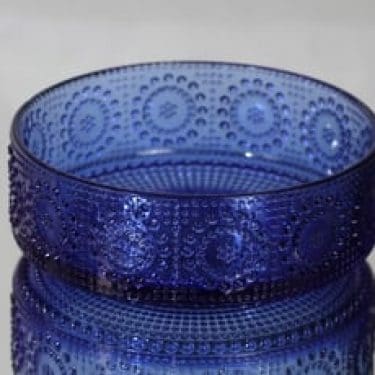 Riihimäen lasi Grapponia kulho, sininen, suunnittelija Nanny Still,