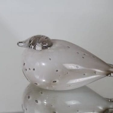 Nuutajärvi koristelintu, Untuviklo, suunnittelija Oiva Toikka, Untuviklo, pieni, signeerattu