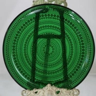 Nuutajärvi Kastehelmi lautanen, matala, suunnittelija Oiva Toikka, matala