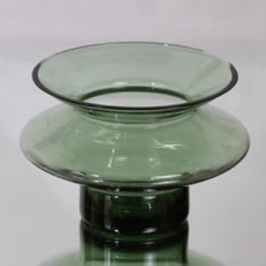 Riihimäen lasi Hyrrä maljakko, vihreä, suunnittelija Helena Tynell,