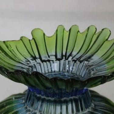 Humppila Tokka kulho, vihreä-sininen, suunnittelija Tauno Wirkkala, retro