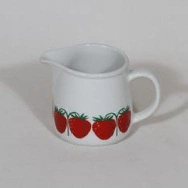 Arabia Pomona kermakko, mansikka, suunnittelija Raija Uosikkinen, mansikka, pieni, signeerattu, retro