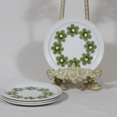 Arabia Primavera lautaset, 4 kpl, suunnittelija Esteri Tomula, pieni, serikuva, retro
