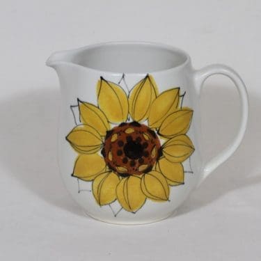 Arabia Aurinkoruusu kaadin, 1.3 l, suunnittelija Hilkka-Liisa Ahola, 1.3 l, käsinmaalattu, signeerattu