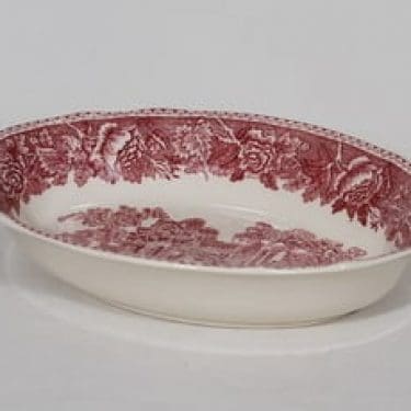 Arabia Maisema kulho, punainen, suunnittelija , soikea, kuparipainokoriste