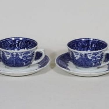 Arabia Maisema teekupit, sininen, 2 kpl, suunnittelija , kuparipainokoriste