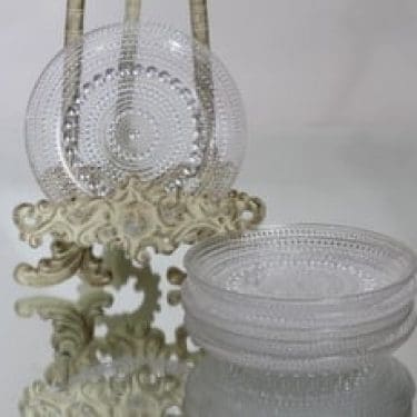 Nuutajärvi Kastehelmi lautaset, kirkas, 6 kpl, suunnittelija , pieni