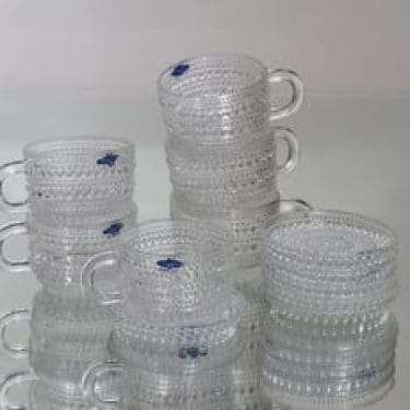 Nuutajärvi Kastehelmi kahvikupit, kirkas, 6 kpl, suunnittelija ,