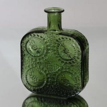 Riihimäen lasi Grapponia koristepullo, vihreä, suunnittelija ,