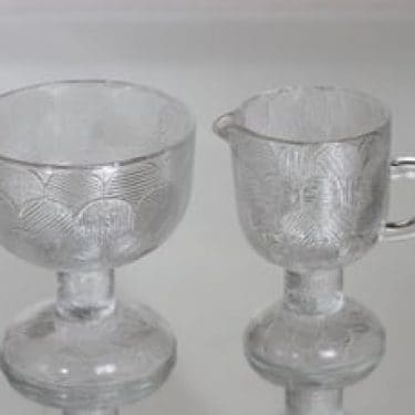 Nuutajärvi Miranda sokerikko ja kermakko, kirkas, suunnittelija Heikki Orvola,