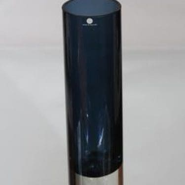 Iittala 3586 maljakko, sininen, suunnittelija Tapio Wirkkala, signeerattu