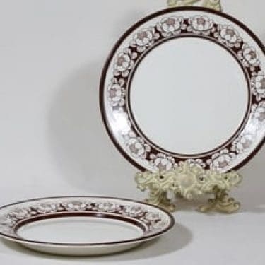 Arabia AB lautaset, matala, 2 kpl, suunnittelija Esteri Tomula, matala, serikuva