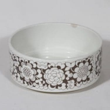 Arabia Gardenia kulho, ruskea, suunnittelija Esteri Tomula, serikuva